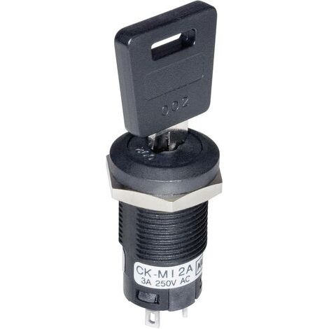 NKK Switches CKM12BFW01 CKM12BFW01 Commutateur à clé 250 V/AC 3 A 1 x On/On 1 x 90 ° 1 pc(s) D76412 (1/2)