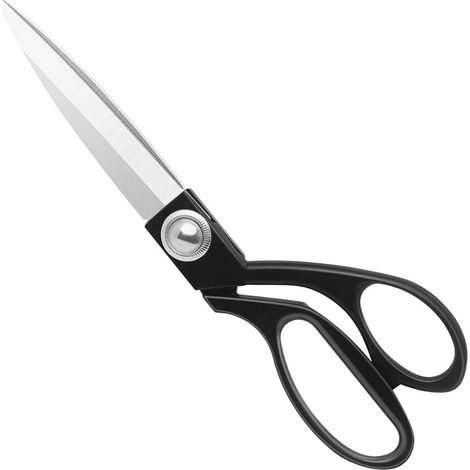 Ciseaux de couture haute performance 20 cm, coupe professionnelle inox et cuivre pour tissu et cuir, noir (1/5)