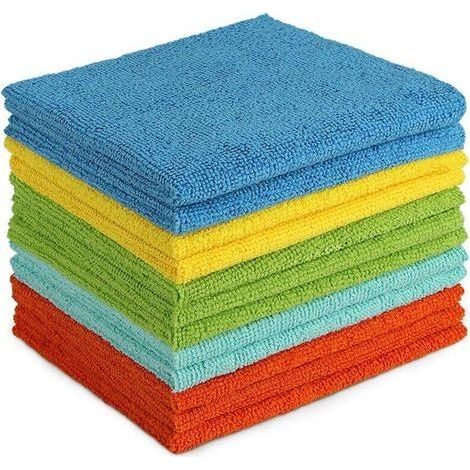 Set di 12 panni per la pulizia in microfibra, più morbidi, più assorbenti, senza pelucchi, ideali per la casa, la cucina, l'auto, i soffitti e le finestre, 30 x 30 cm. (1/4)