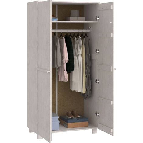 Garde-robe Blanc 89x50x180 cm Bois massif de pin (1/5)