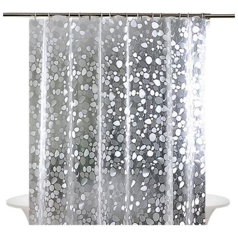 Duschvorhang 180 x 180 cm Anti-Schimmel wasserdichte Badewanne EVA Duschvorhangringe FLITI