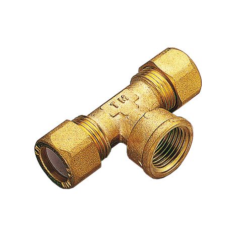 TEE OTTONE DUE BICONI - F/GAS 12X1/2 PES- TIEMME- 10,0 pz