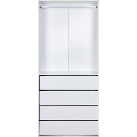 Module dressing avec 4 tiroirs et 1 penderie blanc. panneaux stratifiés — vue 2