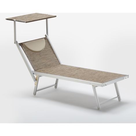 Lettino spiaggia mare prendisole in alluminio Santorini Limited Edition - Nature - Grigio Santorini (1/5)
