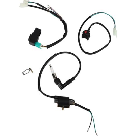 Komplettes Zündkabelset inklusive CDI, Zündkerze, Zündspule und Lenkerschalter für 50ccm, 70ccm, 110ccm, 125ccm, 140ccm und 160ccm Motocross- und Quad-Motorräder (1/5)