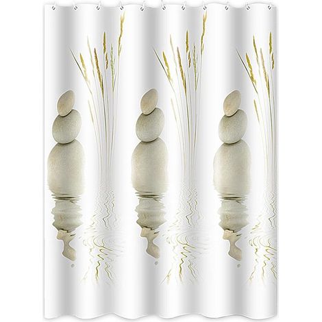 Rideau de douche, 180 x 180 cm, anti-moisissure, imperméable, lavable, en polyester, imperméable (1/4)