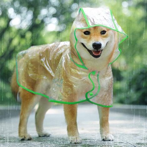 Poncho para perros, abrigo impermeable para perros, poncho para exteriores para perros y gatos, con capucha, color rojo rosado (talla 2XL) (1/5)