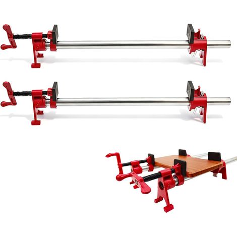 Kit De 6 Colliers De Serrage 3/4" Pour Bois, 4 Colliers à Dégagement Rapide + 2 Tuyaux Acier 60 cm Colliers De Serrage Pour Meubles Et Travaux De Menuiserie (1/5)