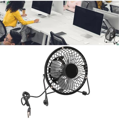 Ventilador de escritorio USB compacto, con rotación de 360°, ultrasilencioso, portátil, con interruptor de un solo toque y almohadilla antideslizante para el escritorio.