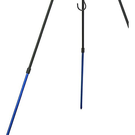 Trépied de feu de camp portable pour le camping et les pique-niques, trépied de feu de camp réglable, support de cuisson, outils de barbecue bleu (1/5)