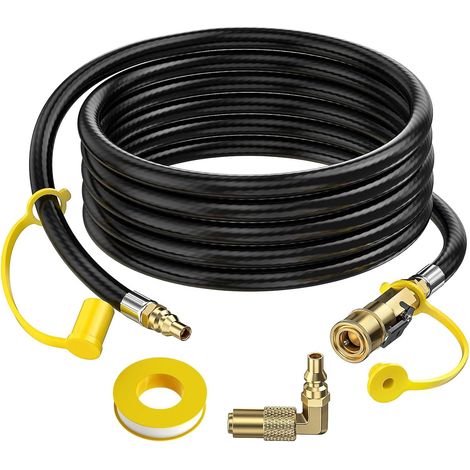 Irovami Tuyau propane raccord rapide pour VR 12 pi Vanne d'arrêt 1/4" – Raccord mâle plein débit, compatible Blackstone (1/5)