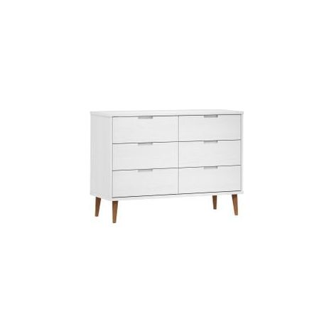 Commode MOLDE Blanc 113x40x80 Bois de pin massif (1/5)