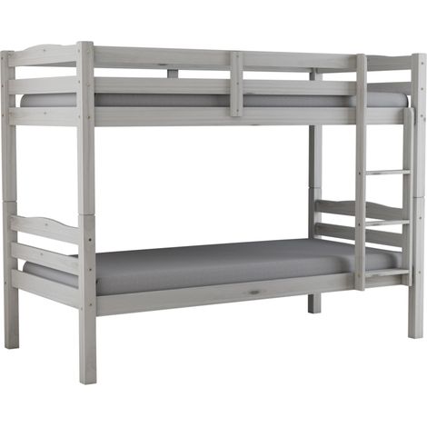 letto a castello "marsiglia" in pino massello bianco 202x98x150 cm