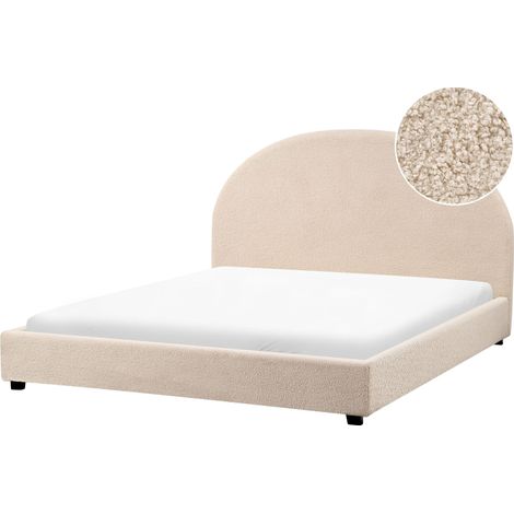 Bett mit Lattenrost Bouclé VAUCLUSE 160 x 200 cm Beige