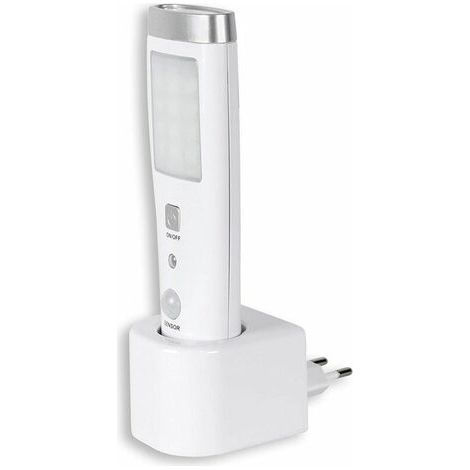 Torcia con sensore di movimento, angolo di rilevamento di 60°, 15 LED, batteria ricaricabile da 3,7 V, 15 cm, bianco, soleggiato