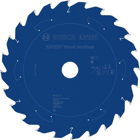 Bosch EXPERT Wood cordless Circular Saw Blade 254x 2.1/1.6 x 30mm T24 2608902175 (1/4)