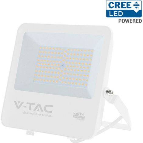 Projecteur LED Extérieur 100W 115lm/W CREE Chip Blanc V-TAC VT-44101 - 115 deg - Blanc froid - 6500K