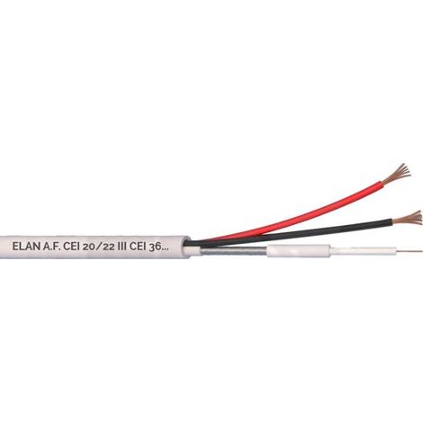 Elan cavo coassiale composto TVCC 100% Rame 75 OHM+2X0,50 100MT - 082251