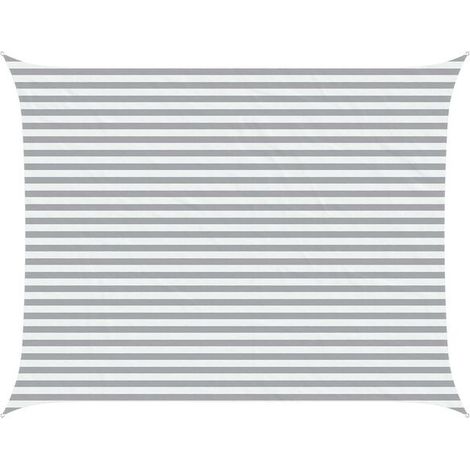 Voile d'ombrage gris clair et blanc, 4,5 x 3,5 mètres (1/5)