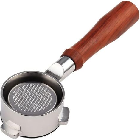 Bodenloser Siebträger 54mm Kompatibel mit Sage/Breville Barista Serie 870/878/880 und 54mm Sage/Breville Espressomaschinen, Mit 1 Tasse Filterkorb, Holzgriff
