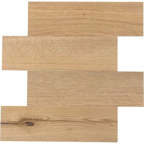 Lot de 4 crédences adhésives murales 3D - Effet bois Naturel 25x25 cm (1/5)