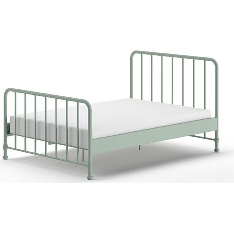 Lit 140x200 sommier inclus Vipack Bronxx Vert olive mat (1/5)