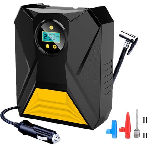 Compresseur d'air,Pompe à Air pour Pneus de Voiture Jauge De Pression Numérique 12v pour Gonflage Pneus Voiture Camion Vélo Bicyclette Ballons Équipements Sportifs Extérieur (1/5)