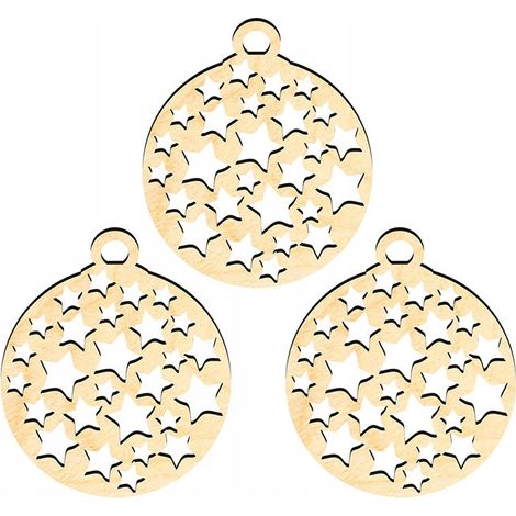 ADORNOS DE MADERA PARA ARBOL DE NAVIDAD Z5 3 uds. (1/3)