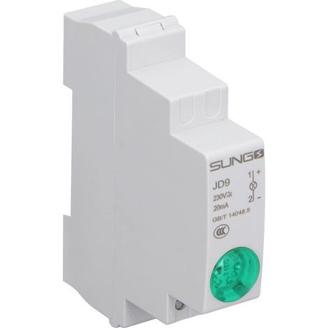 LED signal lamp, DIN rail, power indicator, AC/DC 230V for distribution box (1/5)