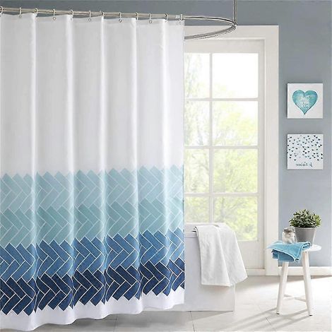 Rideau de douche en sergé dégradé 200x200, tissu sergé dégradé résistant à la moisissure et imperméable (1/5)