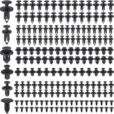 240 Pièces Rivet Plastique Clips Voiture, 6 Taille Clips de Retenue de Voiture Fixations, Vis Plastique Universelles pour Fixer les Panneaux et les Portes de Voiture(6 mm à 10 mm) (1/5)