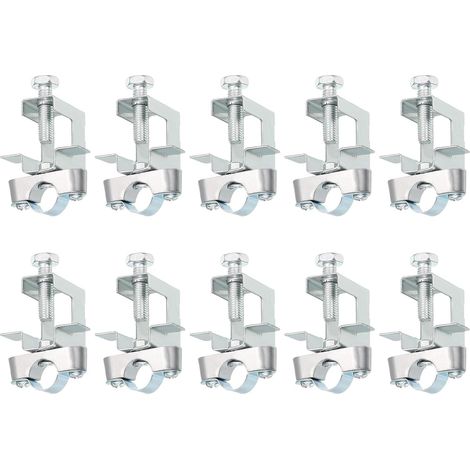 10Pcs Attache de Conduit Collier de Serrage avec Pince de Poutre Adaptée pour Tuyau de 5/8" (16mm) Support de Câble pour Poutre en I, Conduit, Tuyau, Câble (1/5)