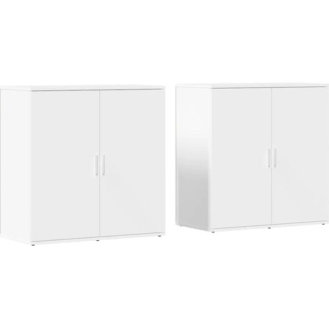 2 Stk. Sideboard/Anrichte/Buffet Weiß 79x38x80 cm Holzwerkstoff LXWW382679 (1/5)