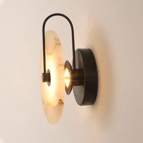 Simple LED Wall Light Natural Spanish Marble Decoration (1/3)