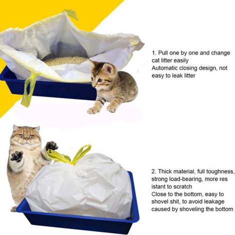 Sac à litière pour chat Doublure de boîte de litière pour chat Doublure de pan à animalerie parc (1/5)