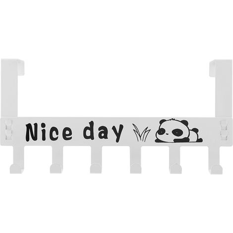 Crochets de porte blancs, support 6 crochets pour vêtements, porte-manteau mural pour placard, armoire. (1/5)