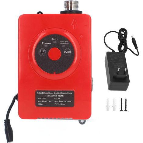 Ortviai Pompe de surpression intelligente 24 V, 24 L/min, 69 W, ultra silencieuse pour cuisine, jardin et chauffe-eau solaire (1/5)