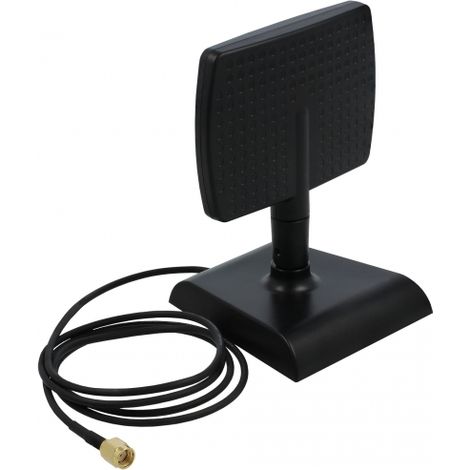 Delock WLAN WiFi 6 Antena RP-SMA macho 4 - 6 dBi direccional con base magnÃ©tica con articulaciÃ³n basculante