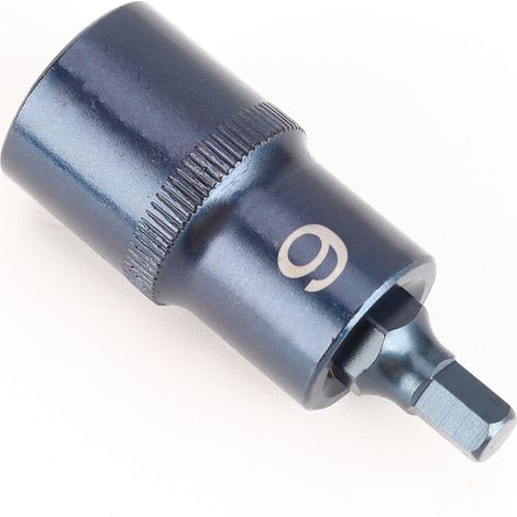 Embout hexagonal à douille 1/2 po, clé rapide, acier allié S2, bleuissement, outils à main, quincaillerie H6 (1/5)