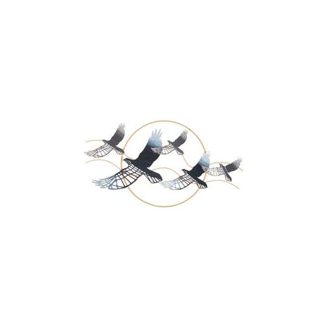 Panneau décoratif 3d oiseaux en métal multicolore cm 91x7x50 (1/5)