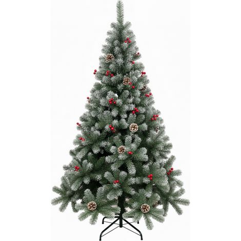 Arbol Navidad Pino Nevado 210cm Adorno Piña (1/5)