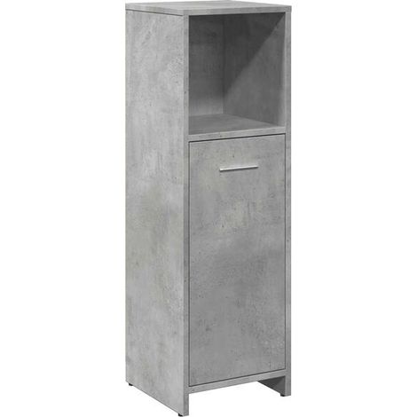 Meuble de Salle de Bain 30x30x95 cm, Couleur Béton Gris, Panneau de Particules (1/5)
