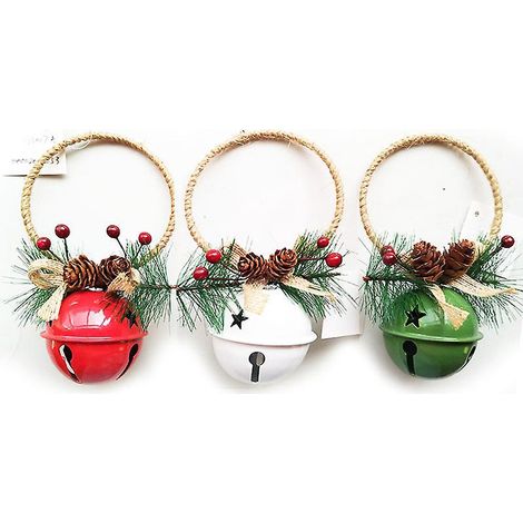 3 (rouge + Vert + Blanc) Cloches De Nol Et Clochettes De 6 Cm En Mtal Pour La Maison Diy Dcoration Festive De Nol (1/4)