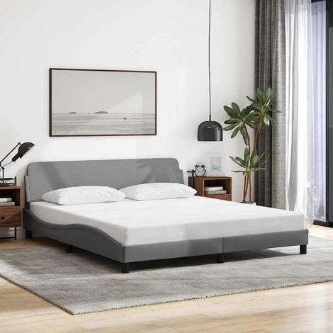 Bettgestell "Dover" Hellgrau 180x200 cm Stoff