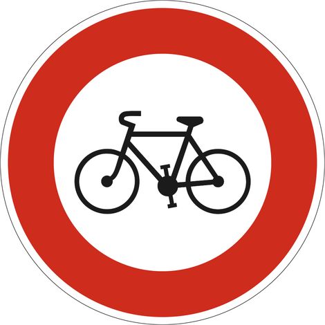 Panneau Accès Interdit aux Cycles B9b – 450 mm – Signalisation Ronde Sécurité Routière – Modèle Ecolign – Aluminium Rétro-réfléchissant NF (1/5)