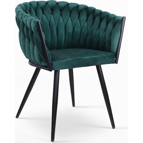 Poltrona sedia velluto design con braccioli cucina soggiorno Chantilly - Verde
