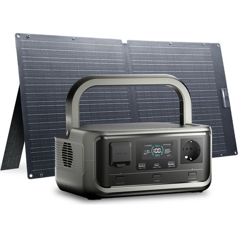 ALLPOWERS VOLIX P300 Estación de energía portátil, con Panel Solar Portátil 100W, Salida CA de 300W, batería LiFePO4 de 256Wh, Carga Rápida de 1H, generador solar para Camping, Cortes, UPS Backup (1/5)