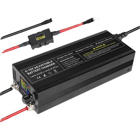 Chargeur de batterie au lithium, 12V, courant réglable, XCL100A-R, prise EU (1/2)