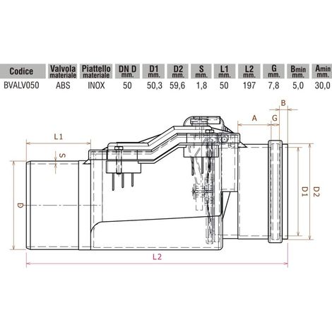 Valvola Antireflusso DM 50 in ABS e Inox BVALV050 Bampi (1/2)