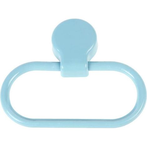 Porte-serviettes adhésif : porte-serviettes mural rond pour serviette de douche, gant de toilette, cintre pour cuisine et salle de bain (bleu) (1/5)